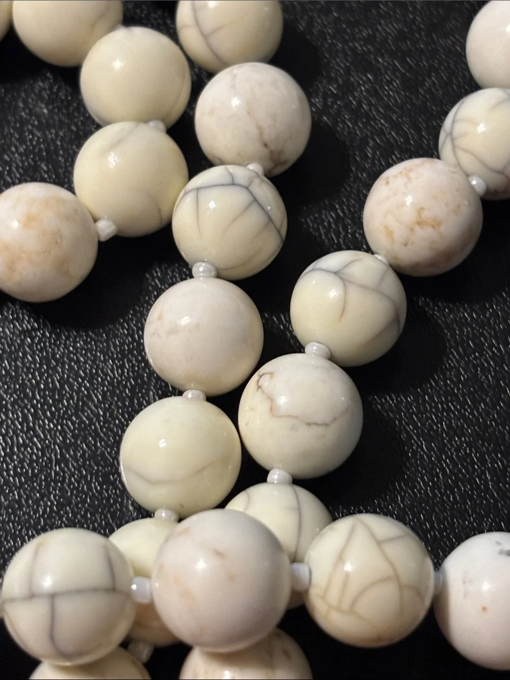 Chico's Cream Howlite-Style‎ Beaded Necklace
